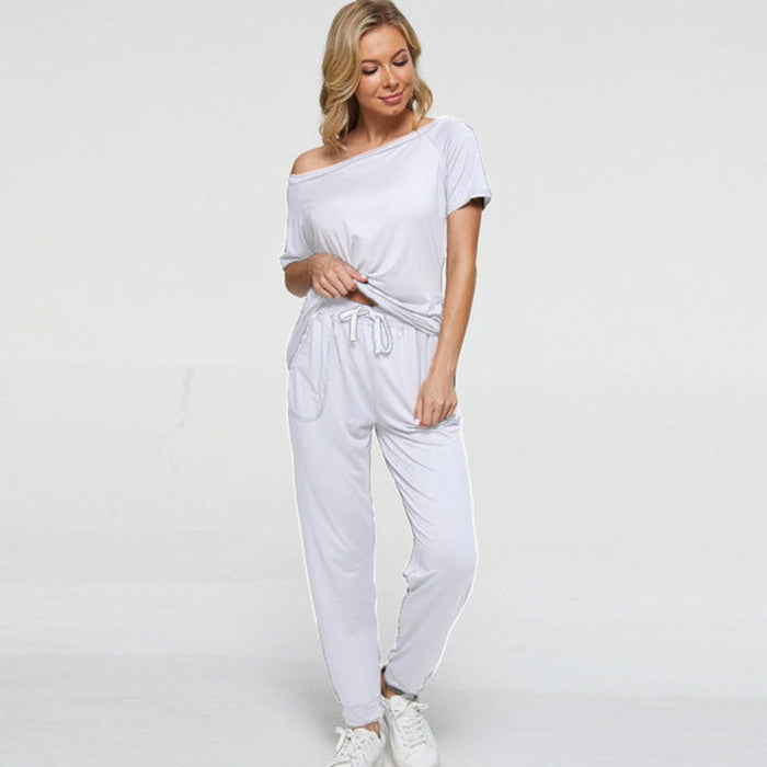 The Solid Drawstring Pant Pajama Set