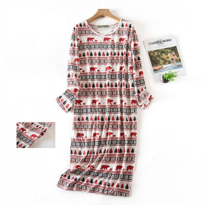 Pretty Print 100% Cotton Nightdress For Women