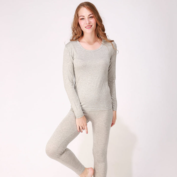 Winter Thermal Women Modal Long Set Thick 2 Piece Set