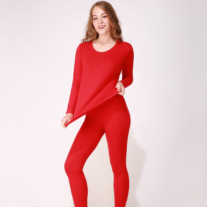 Winter Thermal Women Modal Long Set Thick 2 Piece Set