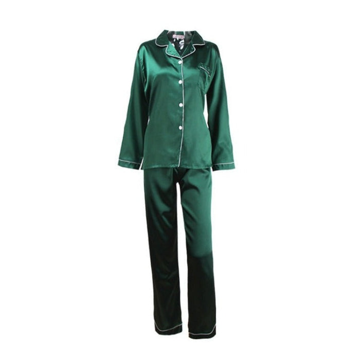 Winter Plus Size Long Sleeve Pajamas Satin Sleepwear