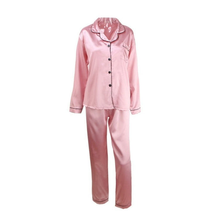 Winter Plus Size Long Sleeve Pajamas Satin Sleepwear