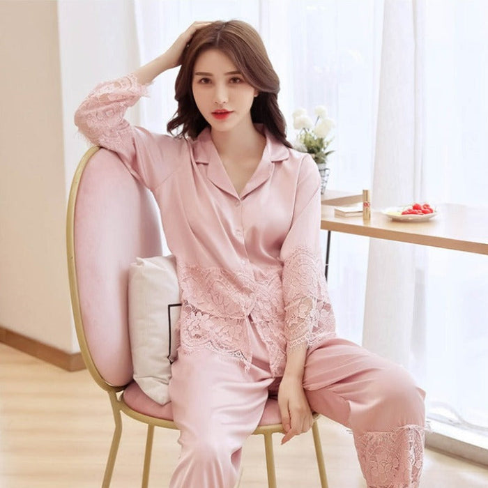 Luxurious Women 2 Piece Set Ladies Sleepwear