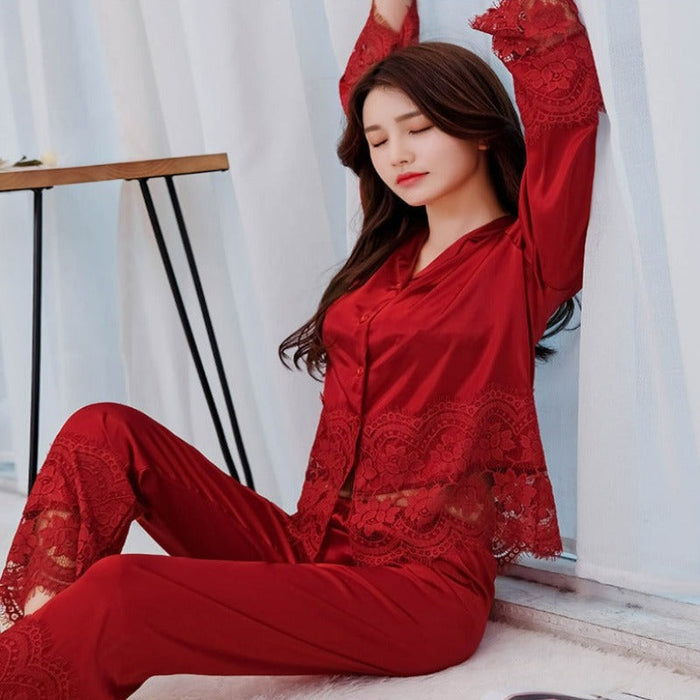 Luxurious Women 2 Piece Set Ladies Sleepwear