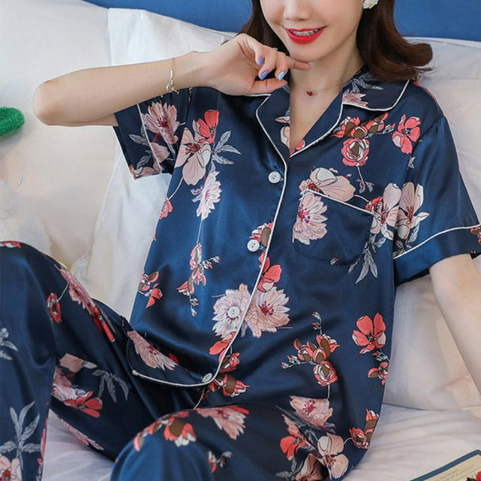 Multi Print 2 Pajama Set Nightwear For Women