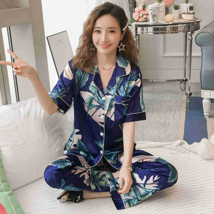 Multi Print 2 Pajama Set Nightwear For Women