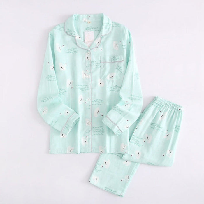 Cartoon Sleepwear Print Pajamas Sets Long Sleeve