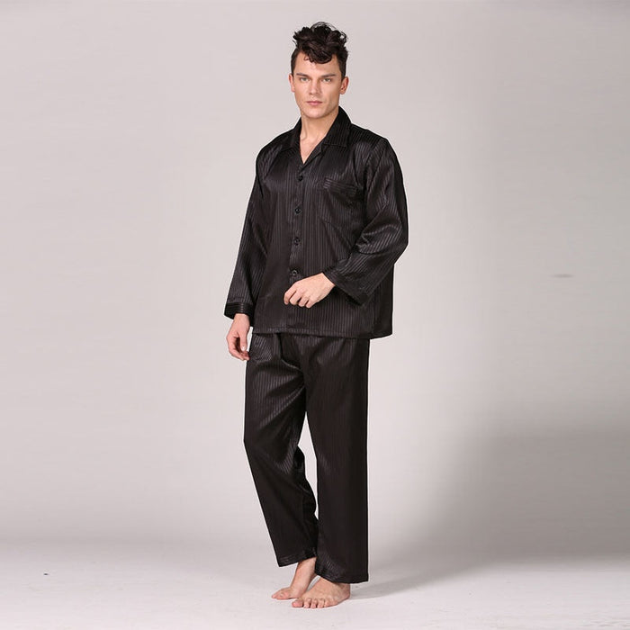 Luxury Classic Long Sleeve Men Pajamas Set