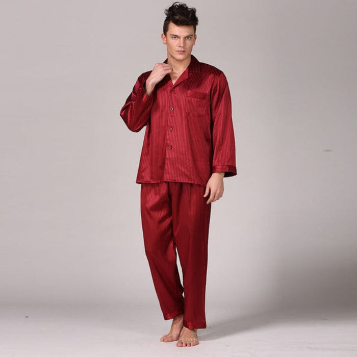 Luxury Classic Long Sleeve Men Pajamas Set