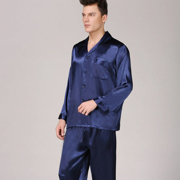 Classic Men's Long Sleeve Satin Pajama Set — My Comfy Pajama