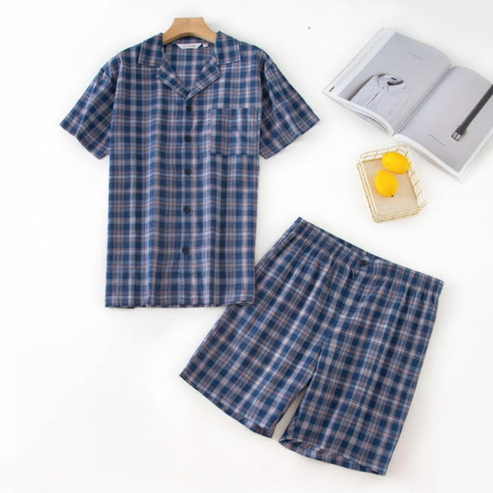 Men Japanese Style Cotton 2-piece Shorts Set