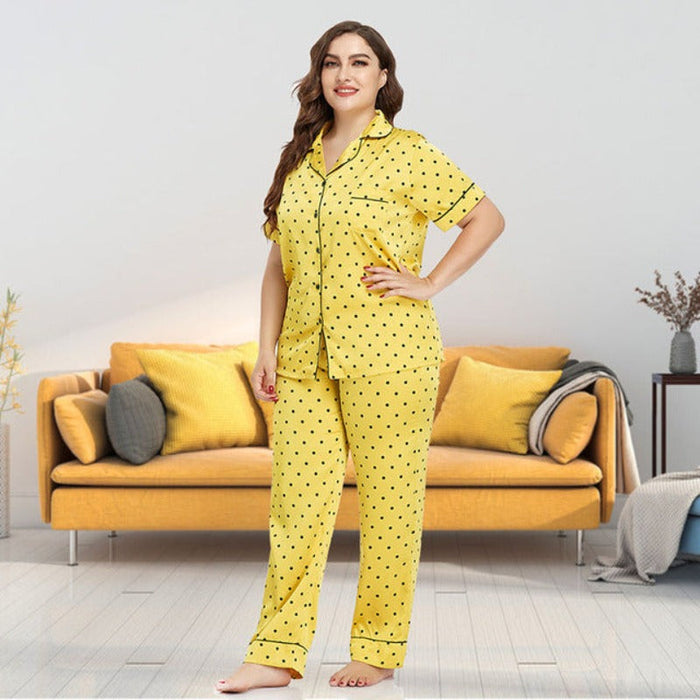 The Dots Printed Long Pajama Set