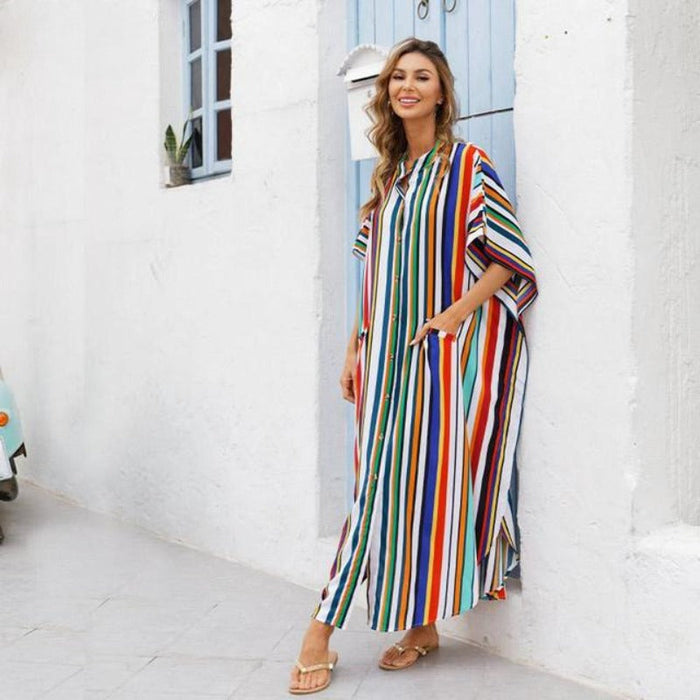 Casual Kaftan Beach Wear Maxi Dress