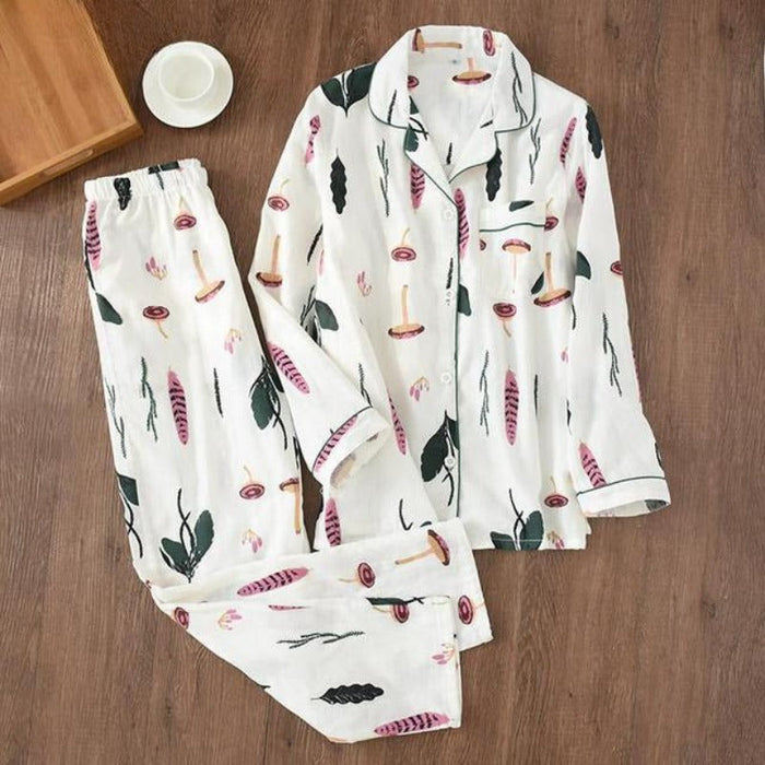 Autumn Women's Long Sleeve Cotton Pajama Set