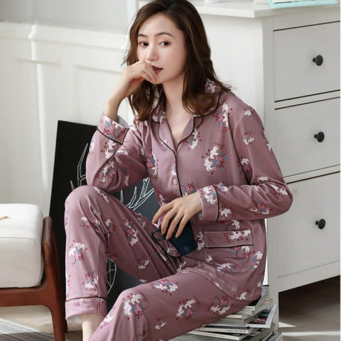 V-Neck Cotton Plus Size 4XL Pajamas Sets