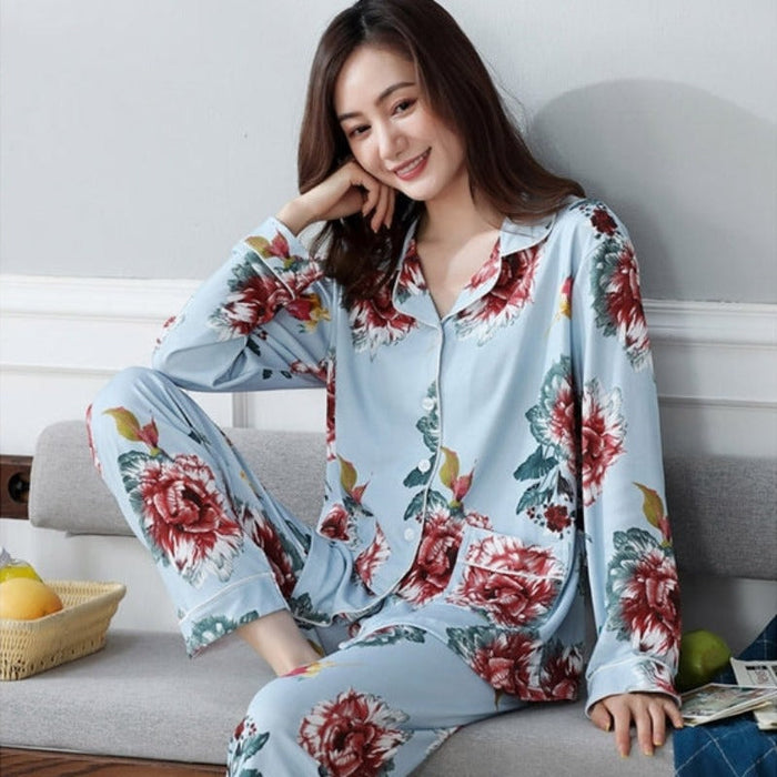 V-Neck Cotton Plus Size 4XL Pajamas Sets