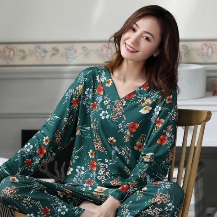 V-Neck Cotton Plus Size 4XL Pajamas Sets