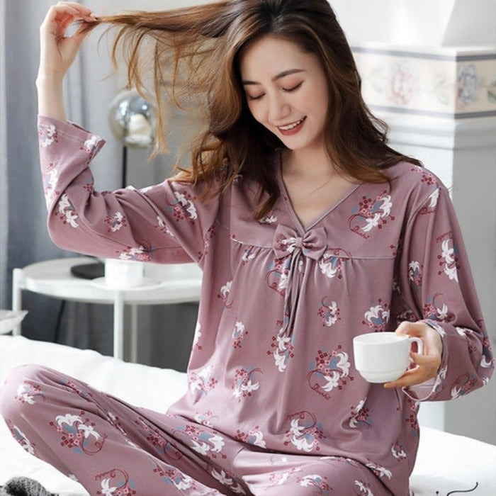 V-Neck Cotton Plus Size 4XL Pajamas Sets