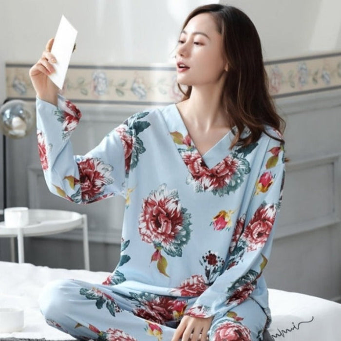 V-Neck Cotton Plus Size 4XL Pajamas Sets