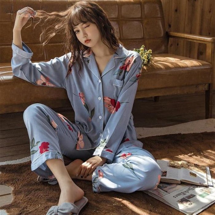 The Long Printed Pajama Set