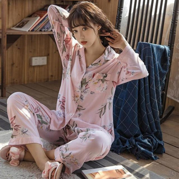 The Long Printed Pajama Set