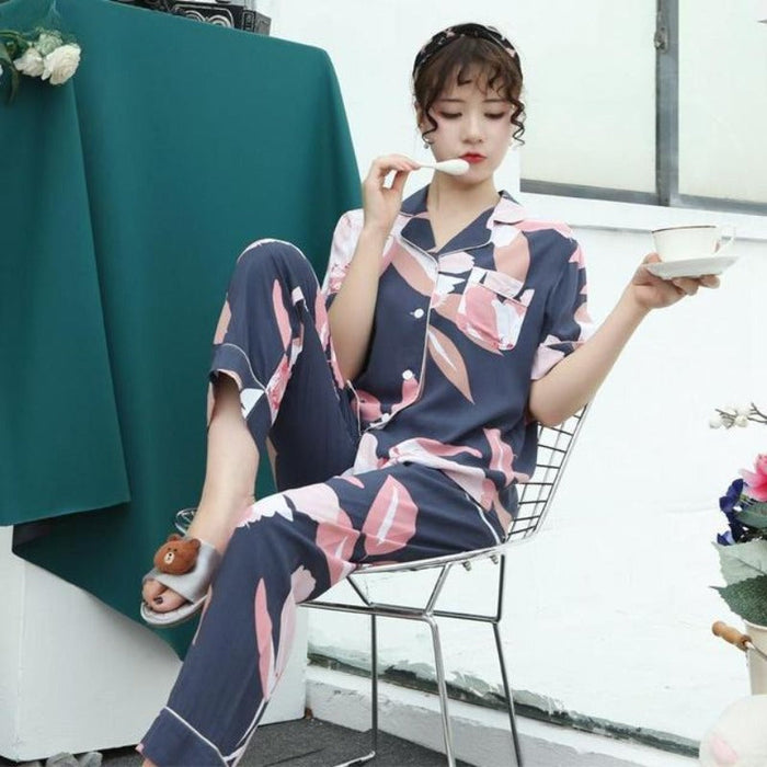 The Viscose All Over Printed Pajama Set