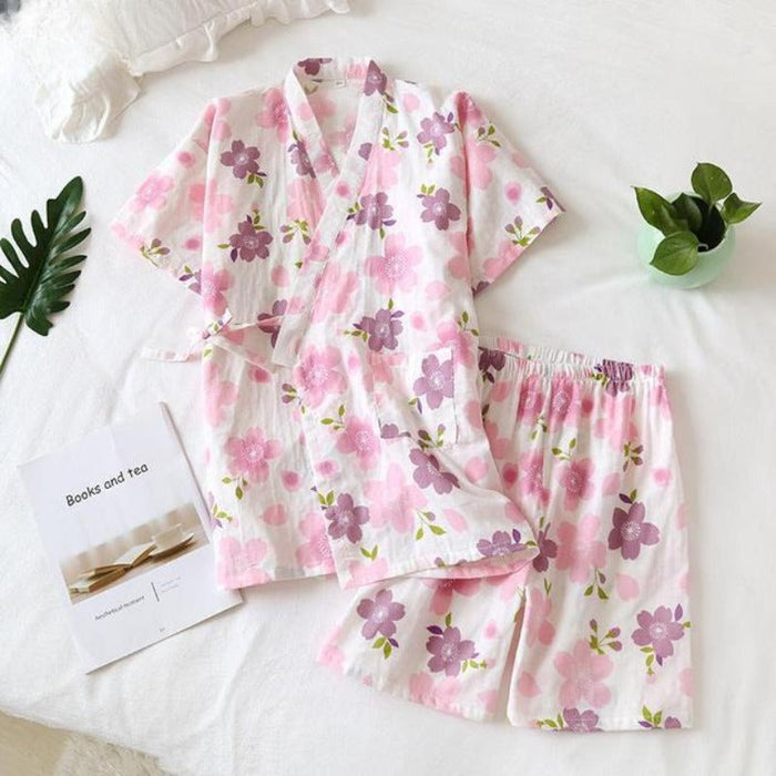 The Floral Short Japanese Style Kimono