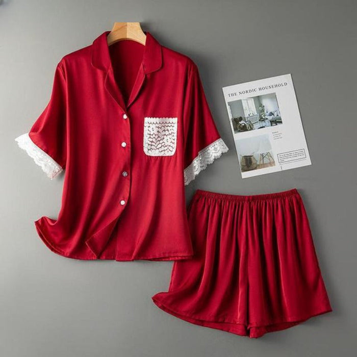 The Solid Silk Pocketed Pajama Set