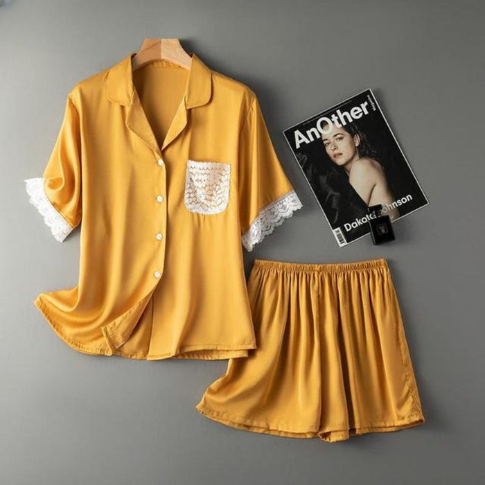 The Solid Silk Pocketed Pajama Set