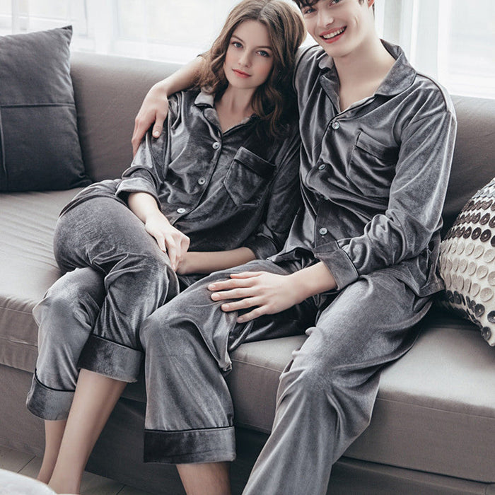 Men and Women 2 Piece High Quality Velvet Pajama Set