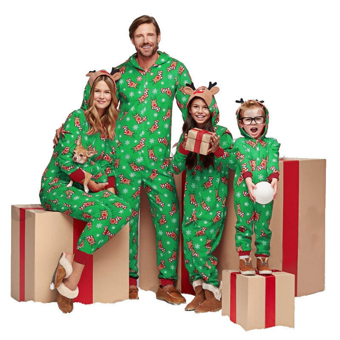 The Green Reindeer Jumper Family Matching Pajama