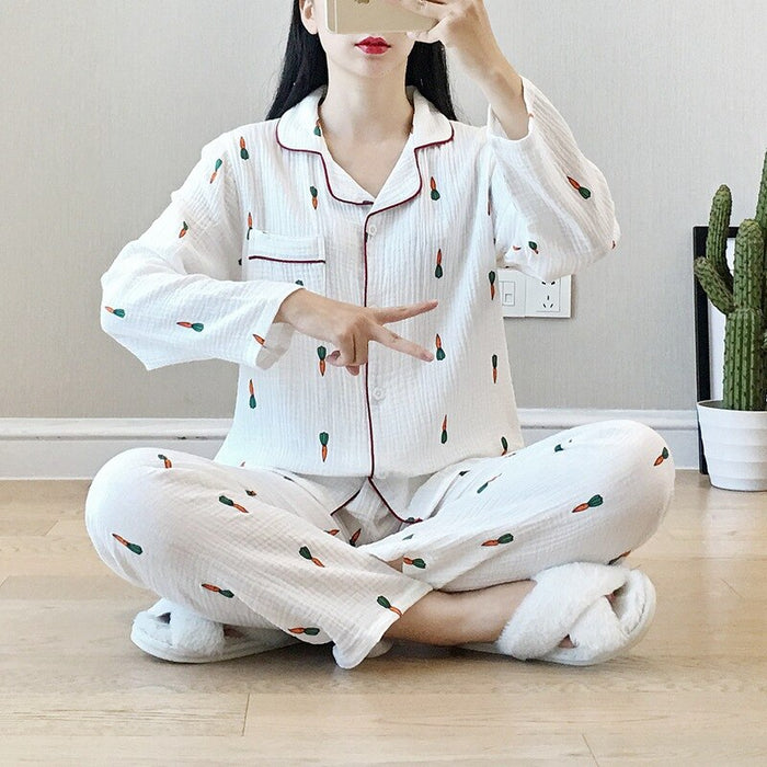 Cotton Crepe Printed Pajama Set