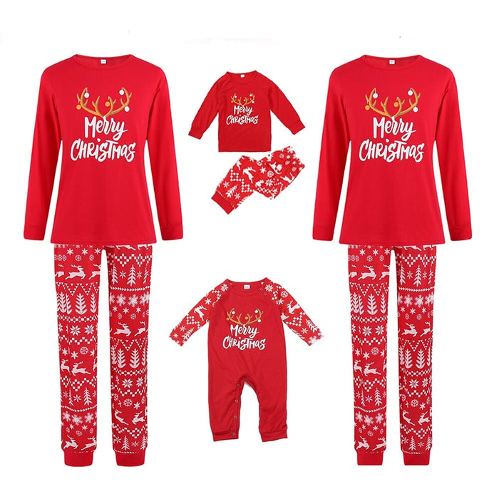 The Cartoon Reindeer Family Matching Pajama Set